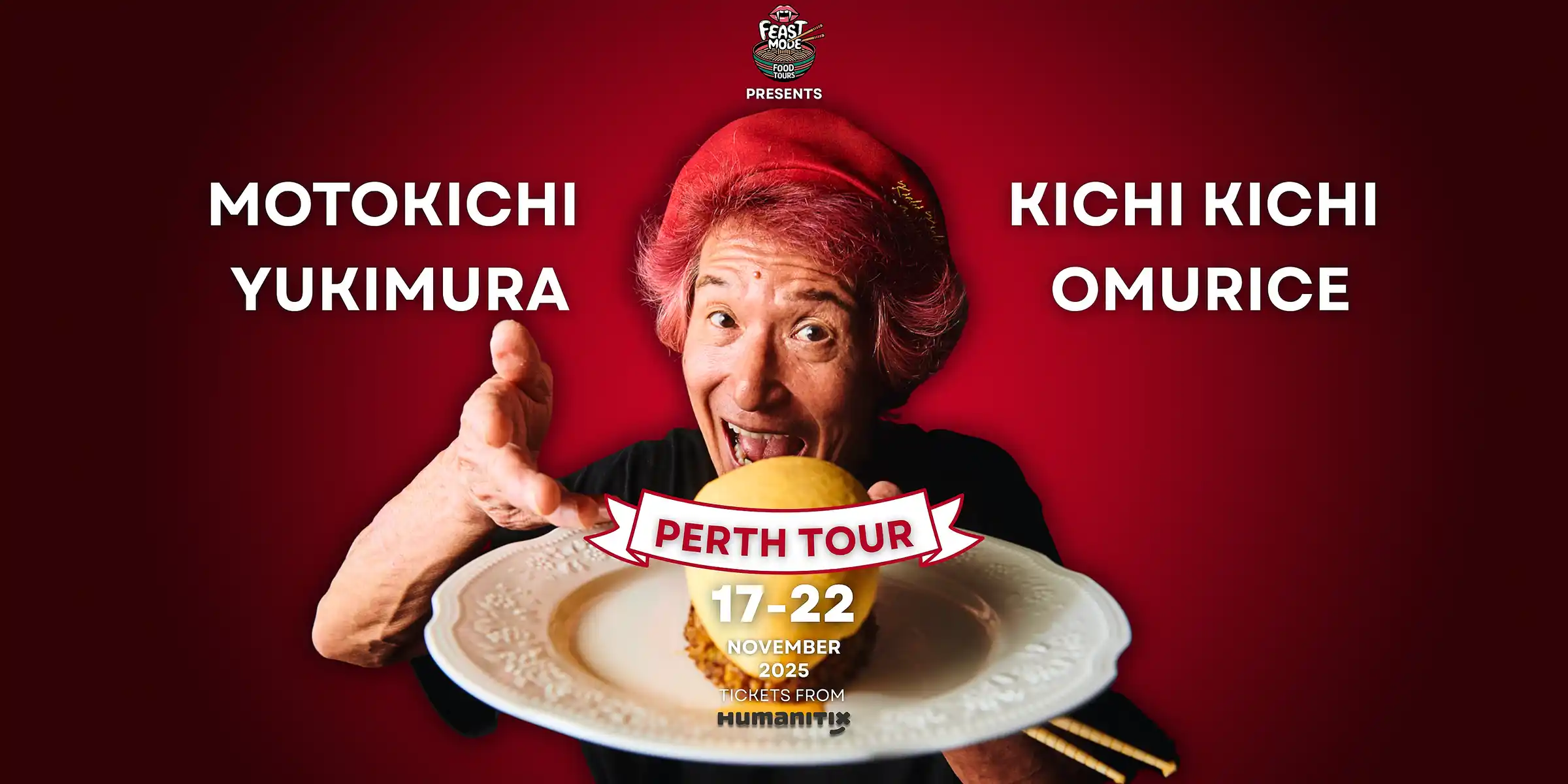 Chef Motokichi Yukimura performing his famous omurice cooking